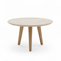 Round dining table made of wood in natural finish 100 x 100 x 75cm