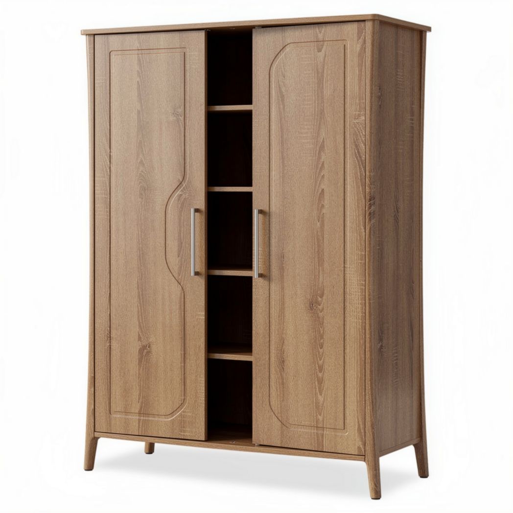 Wooden storage cabinet with adjustable shelves and doors 80 x 40 x 180cm
