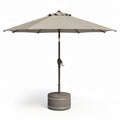 Patio umbrella with durable fabric shade and brown metal frame 9ft