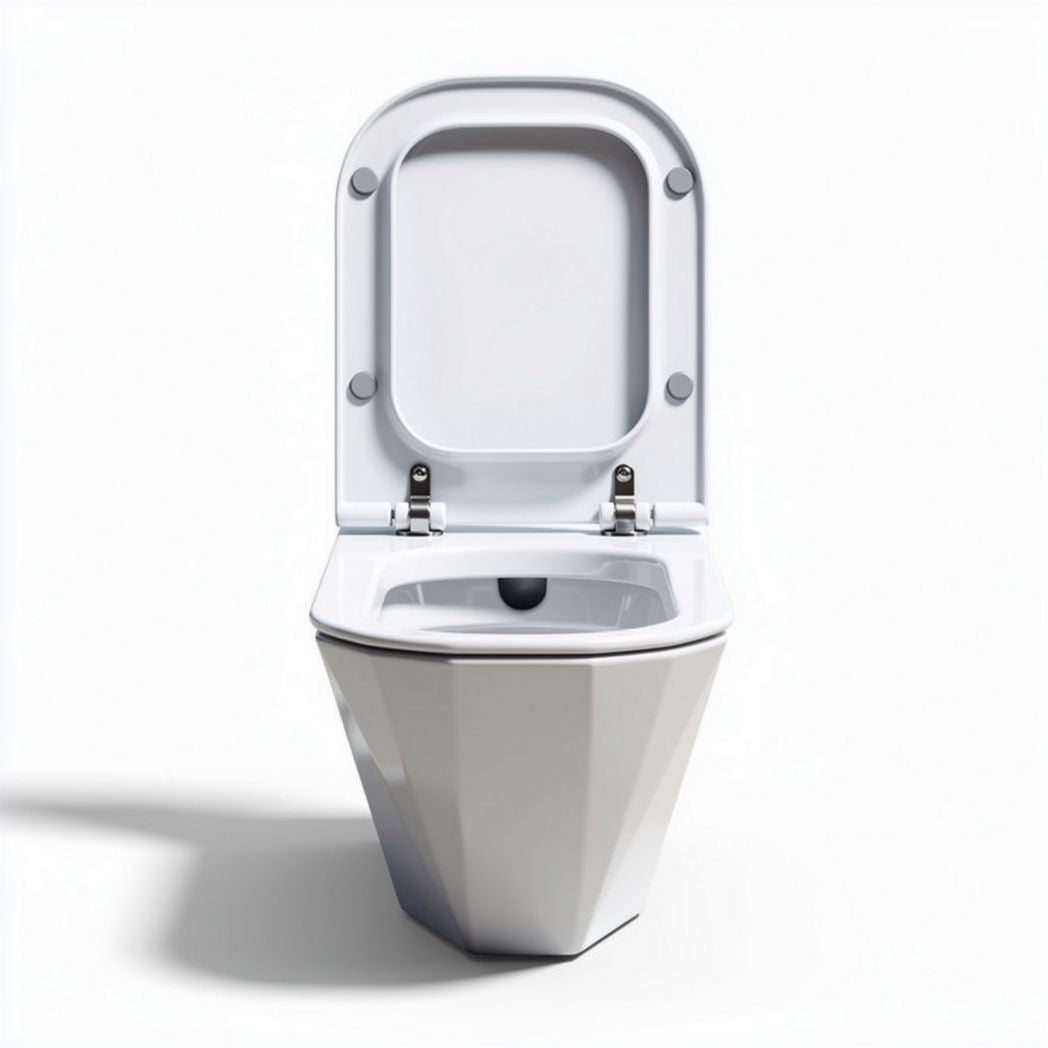 Modern ceramic toilet with elongated bowl and slim design 50 x 35 x 40cm